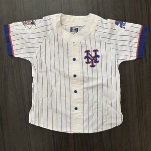 VTG Starter New York Mets Jersey MLB Baseball White Pinstripe Youth Large 90s